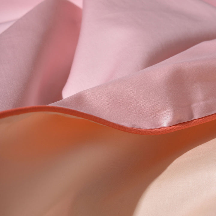 Homehagen - Cotton Sateen Duvet Cover Set Pale Pink-Cream