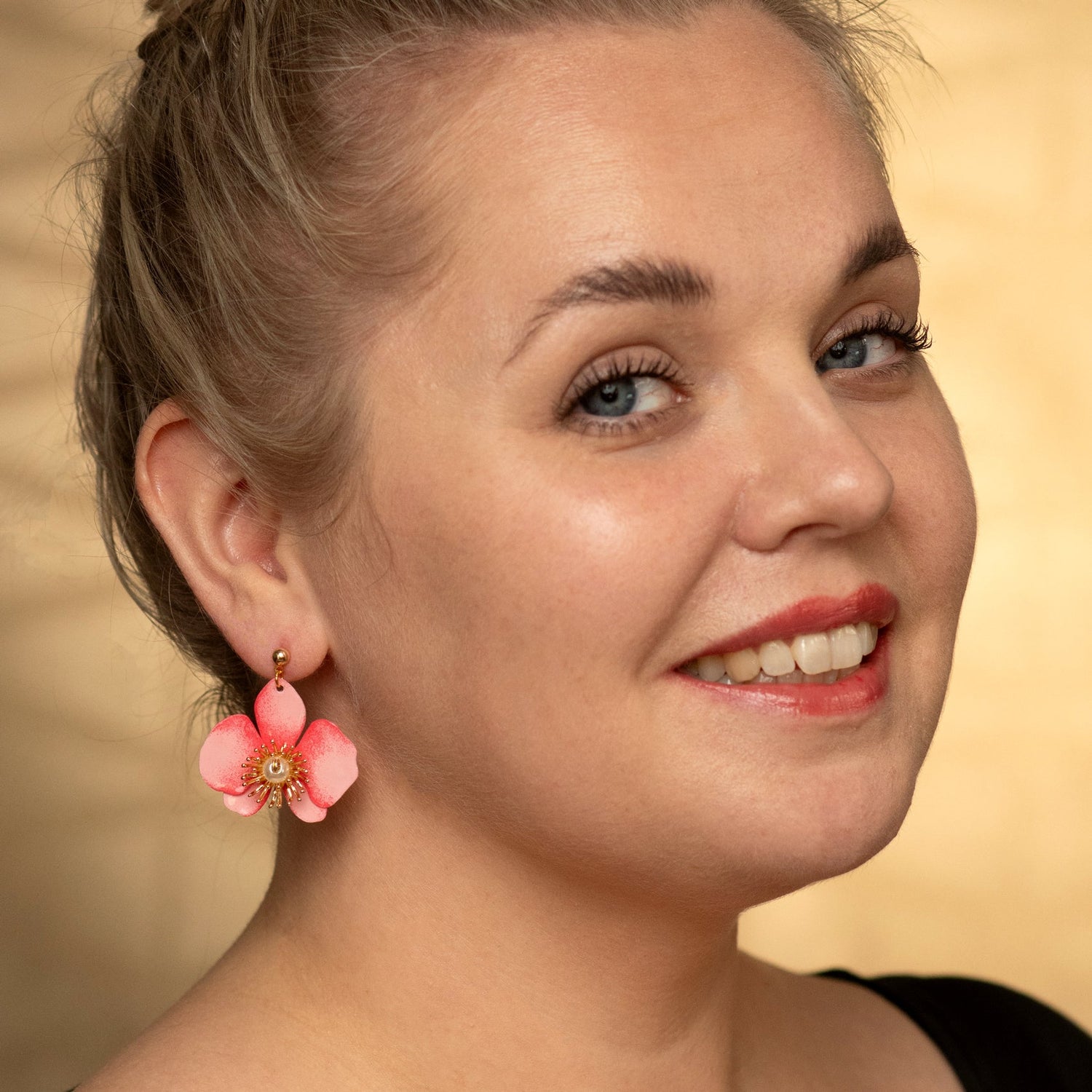 Butterfly Orchid Stud Earrings Pink