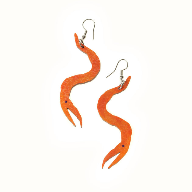 My Worms, My Friends #1 Earrings Orange