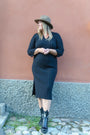  - Fine Knit Midi Dress Black, image no.2