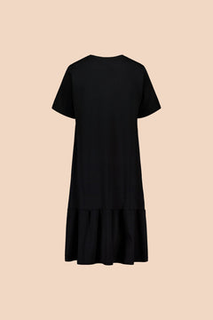 Ruffle T-Shirt Dress Black