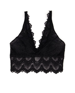 Lace Plunge Bralette Top Saboteur Black