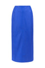Carolina Machado - Emily Midi Faux-Leather Skirt Blue, image no.3