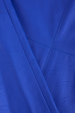 Emily Midi Faux-Leather Skirt Blue