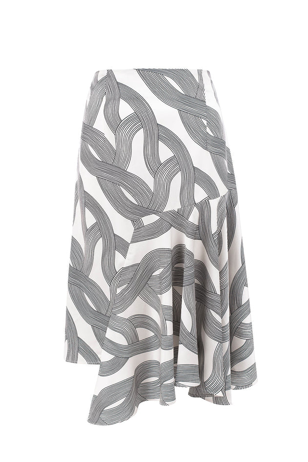 Dulce Printed Asymmetrical Skirt