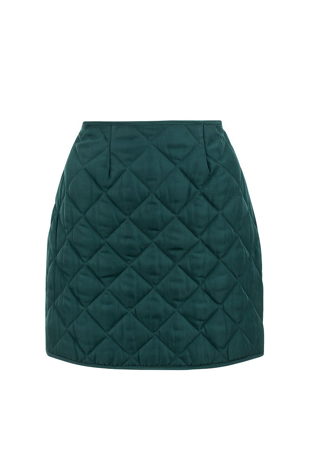 Maria Quilted Skirt Green