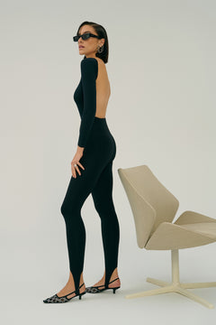 Saint Body Heel-Strap Leggings Black