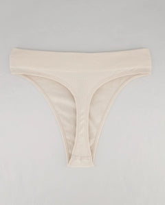 Seamless Ribbed High Cut String Crispy Cream