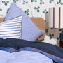 Homehagen - Cotton Percale Duvet Cover Set Blue Shirt Stripe, image no.8