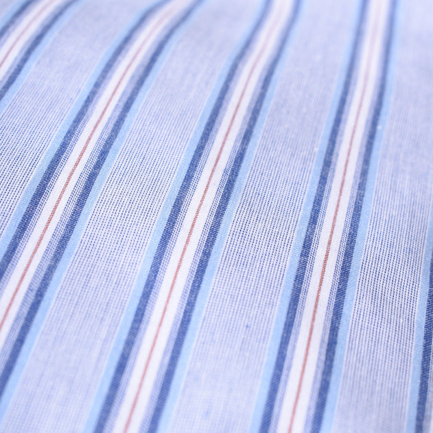 Cotton Percale Baby/Junior Bedding Set Blue Shirt Stripe