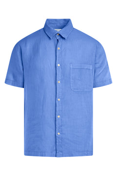 Short Sleeved Front Pocket Linen Shirt