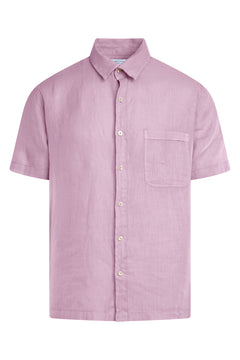 Short Sleeved Front Pocket Linen Shirt