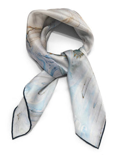 Silk Scarf Blue Marble