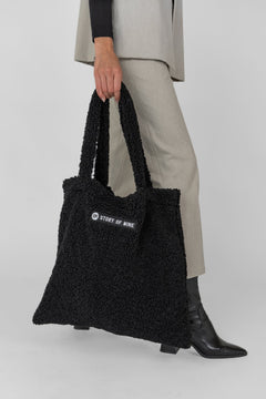 Teddy Fleece Shopper Bag Black