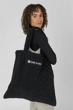 Teddy Fleece Shopper Bag Black