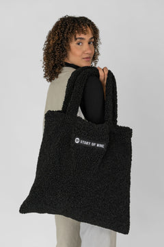 Teddy Fleece Shopper Bag Black