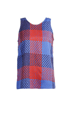 Tetnoldi Sleeveless Top Checked Red