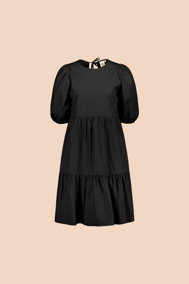 Tiered Mini Dress Black