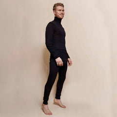 Men's Merino Silk Polo Shirt Black