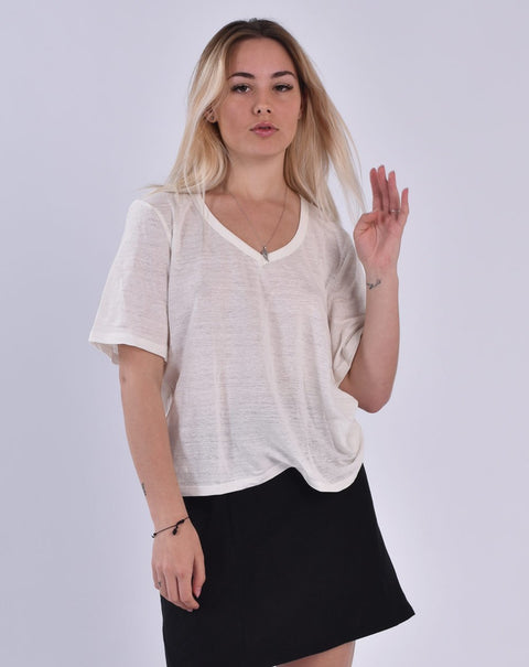 Zesi Linen T-Shirt White
