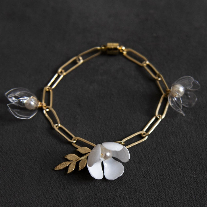  - Upcycled Triple Flower Bracelet