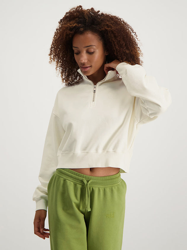 Runyon Cropped Quarter-Zip Sweatshirt