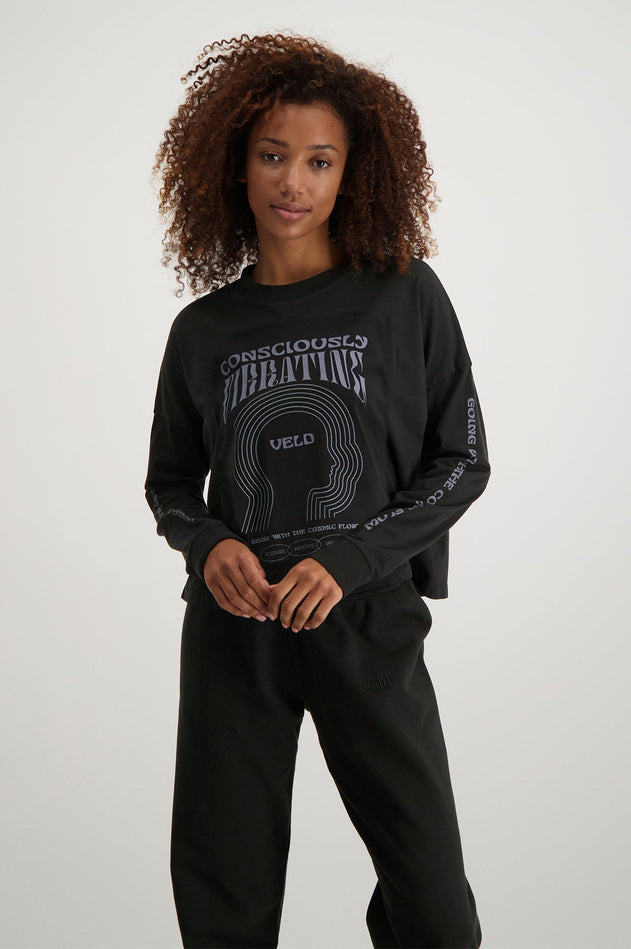 Vondel Consciously Vibrating Long Sleeve T-Shirt Anthracite