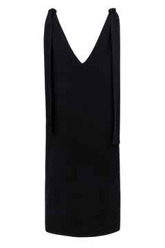 Luna V-Neck Dress Black