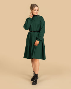 Long Sleeved Dress Dark Green