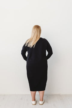 Giant Split Dress Black