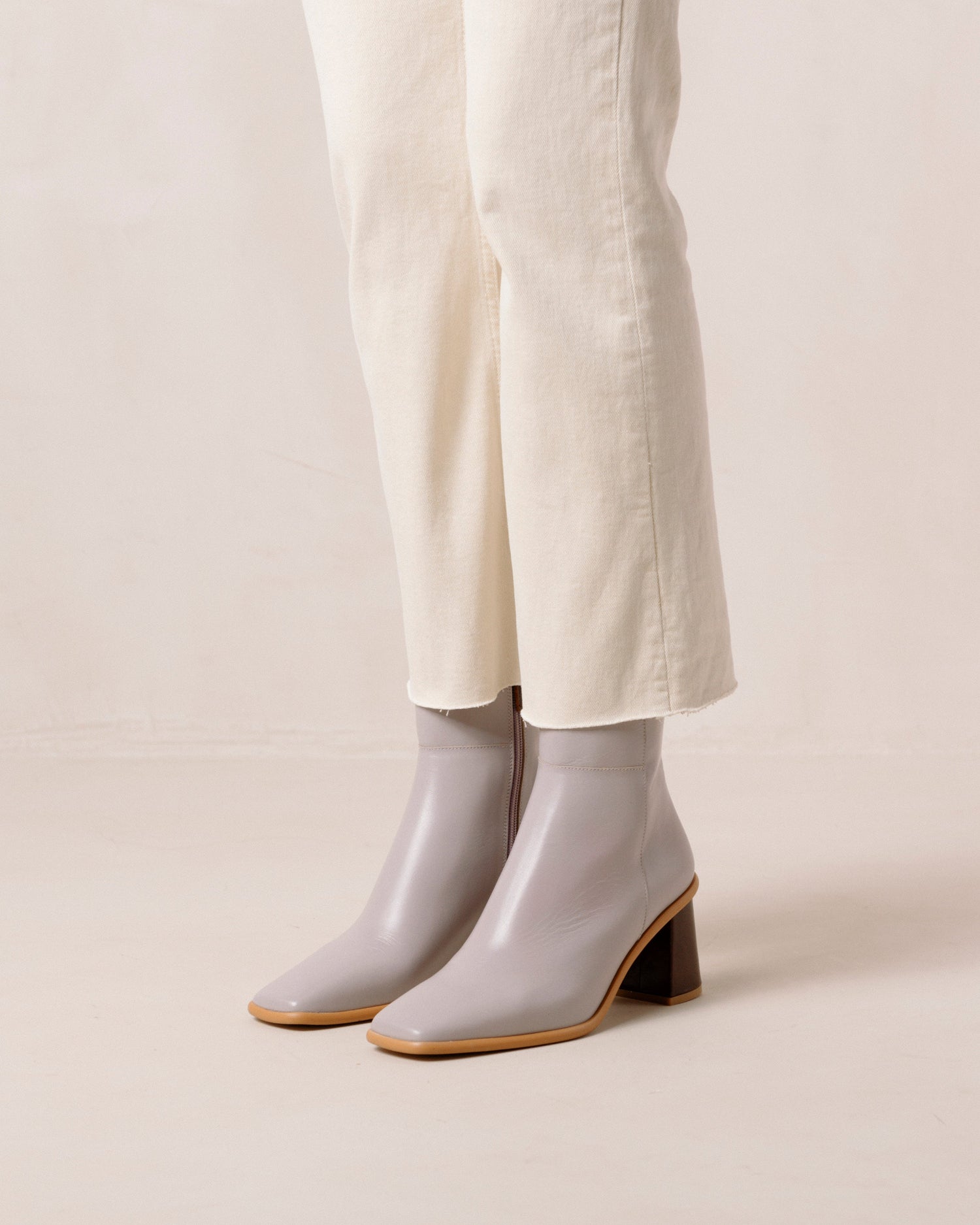 West Vintage Leather Ankle Boots Mauve