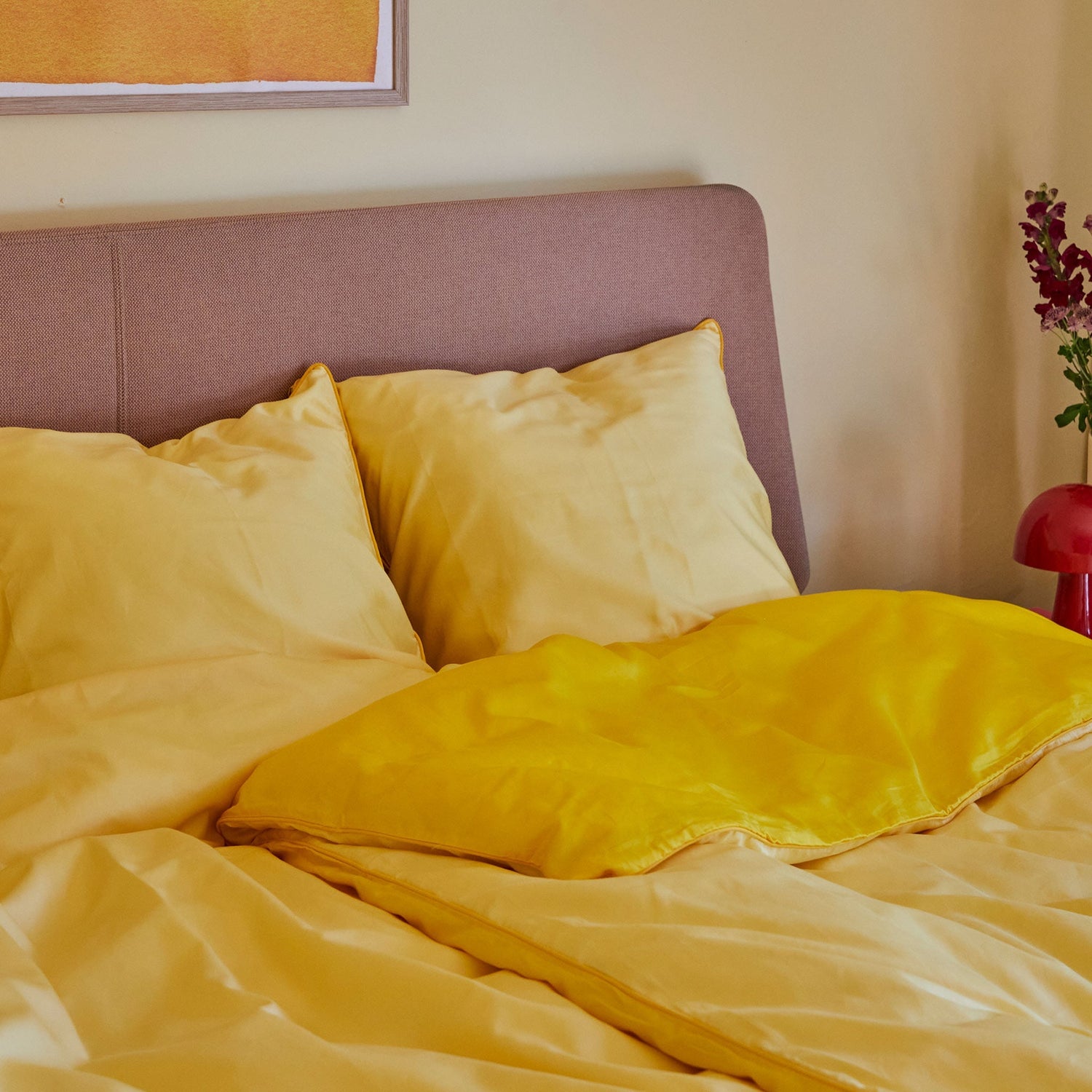 Cotton Sateen Pillowcase Yellow