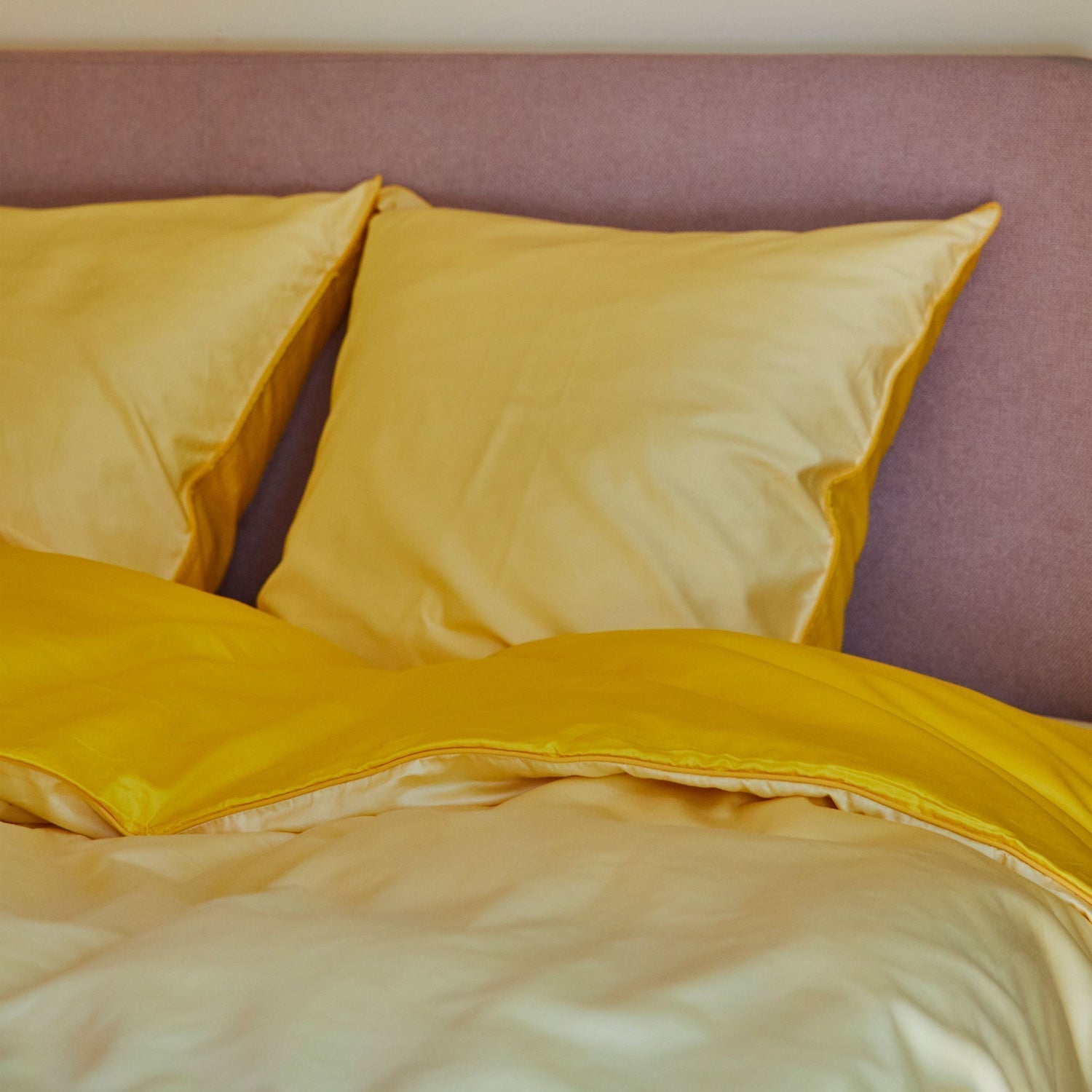 Cotton Sateen Duvet Cover Set Yellow